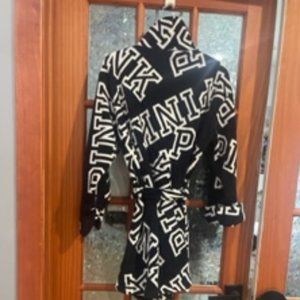 Victoria Secret PINK Robe. Size M/L. Black with white accent color writing.